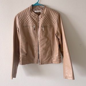 NY&Co tan faux leather jacket, size L